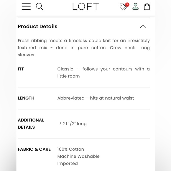 Loft Ribbed Cable Sweater - Picture 3 of 3